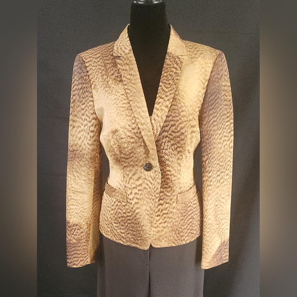 Escada Silk Blend Blazer in Butterscotch Size EU 38/M